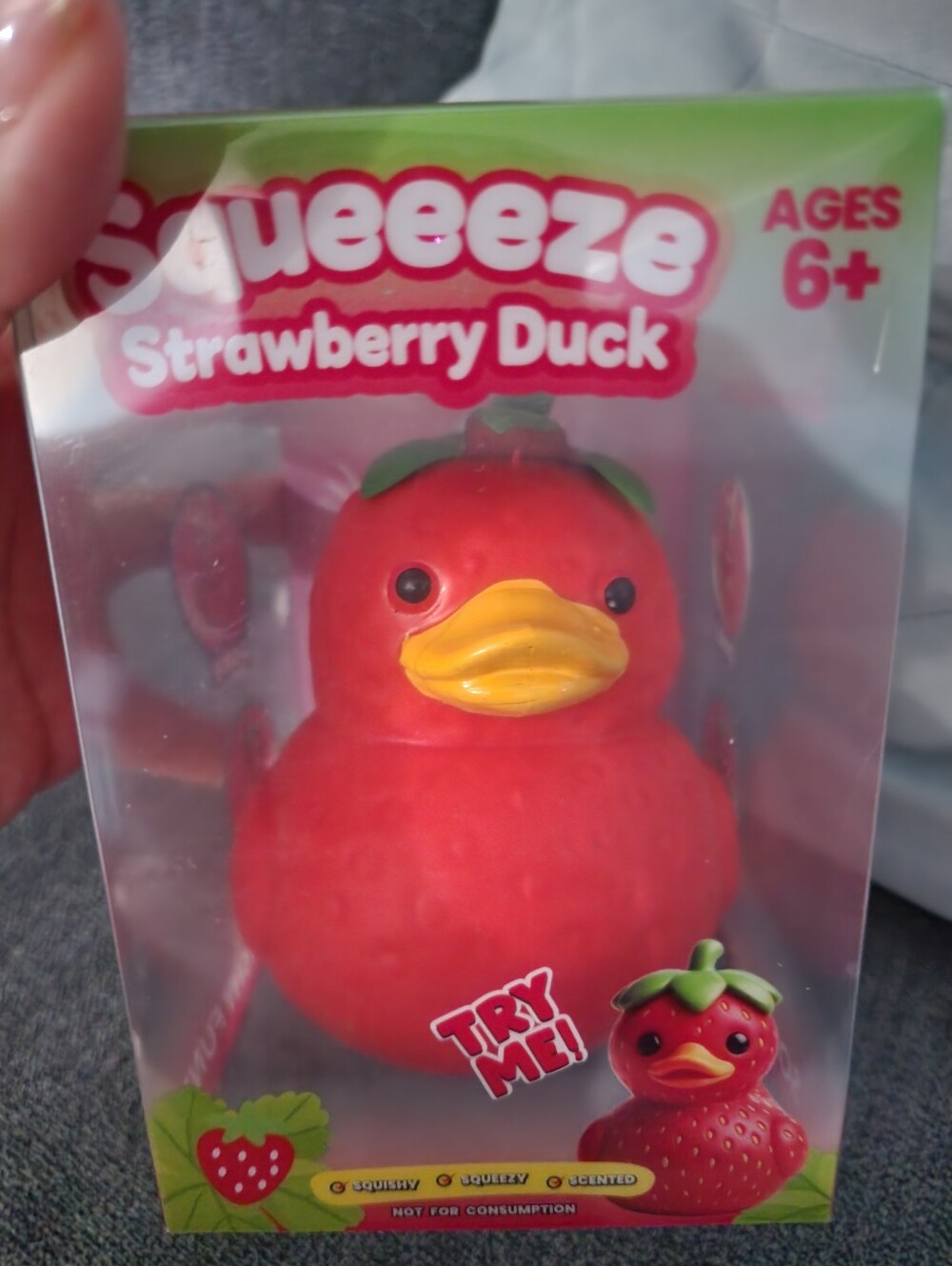 Squeeze Strawberry Duck Squishy